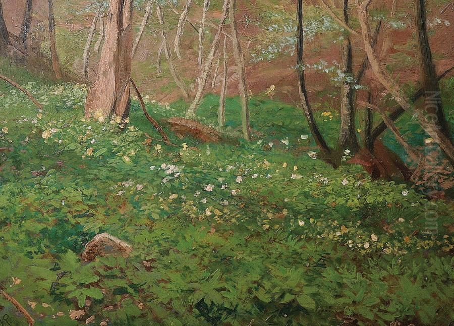 Fruhling im Wald bei Aumuhle Oil Painting by Valentin Ruths