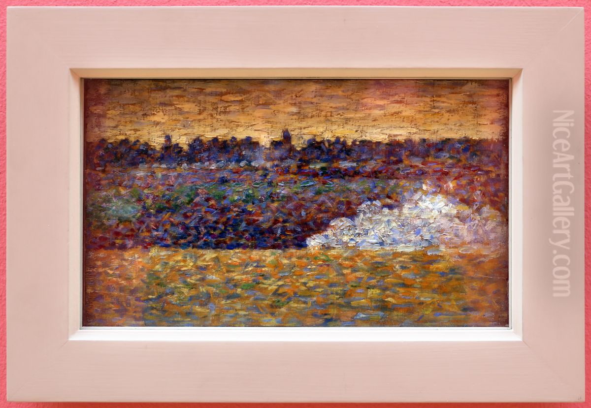 Landscape at Grandcamp Oil Painting by Georges Seurat
