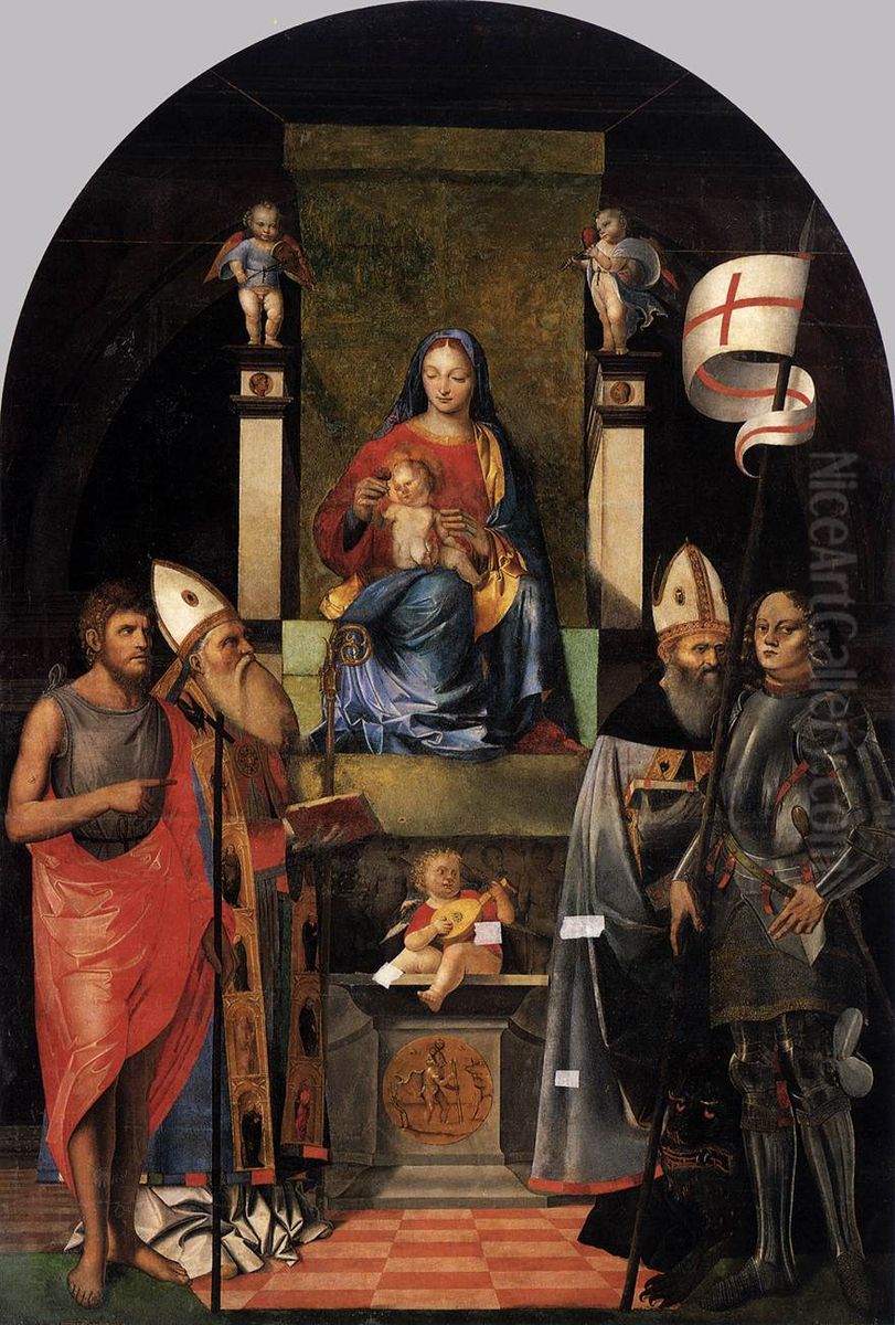 Boatmen Altarpiece Oil Painting by Giovanni Agostino Da Lodi