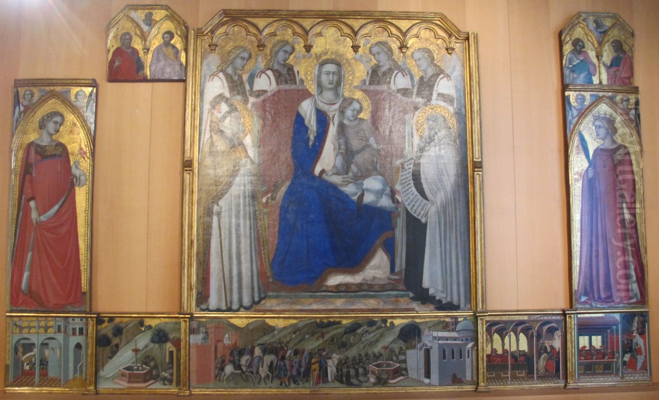 Mary with child and saints Oil Painting by Pietro Lorenzetti