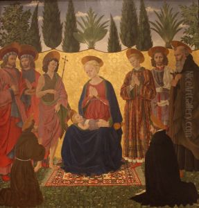 Mary and child with eight saints