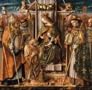 Enthroned Madonna with the child, the handing over of the keys to the Apostle Peter and saints Enthroned Madonna with the child, the handing over of the keys to the Apostle Peter and saints