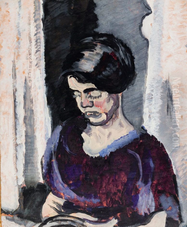 Kunstnerens soster Oil Painting by Harald Giersing