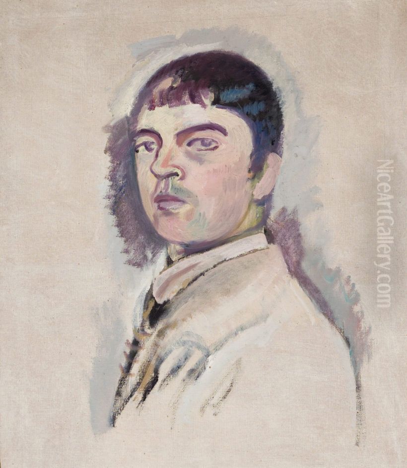 Selvportraet Oil Painting by Harald Giersing