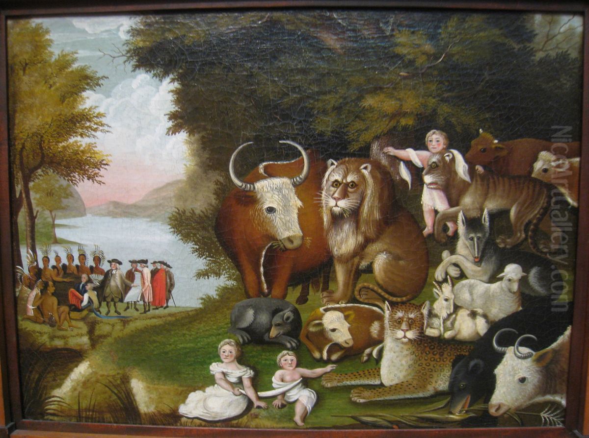 The Peaceable Kingdom Oil Painting by Edward Hicks