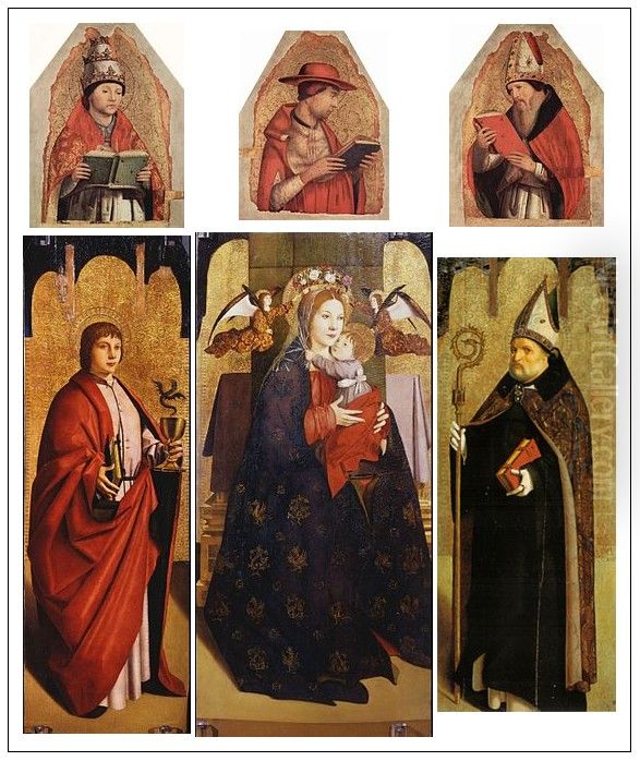 Polyptych of the doctors of the Church Oil Painting by Antonello da Messina