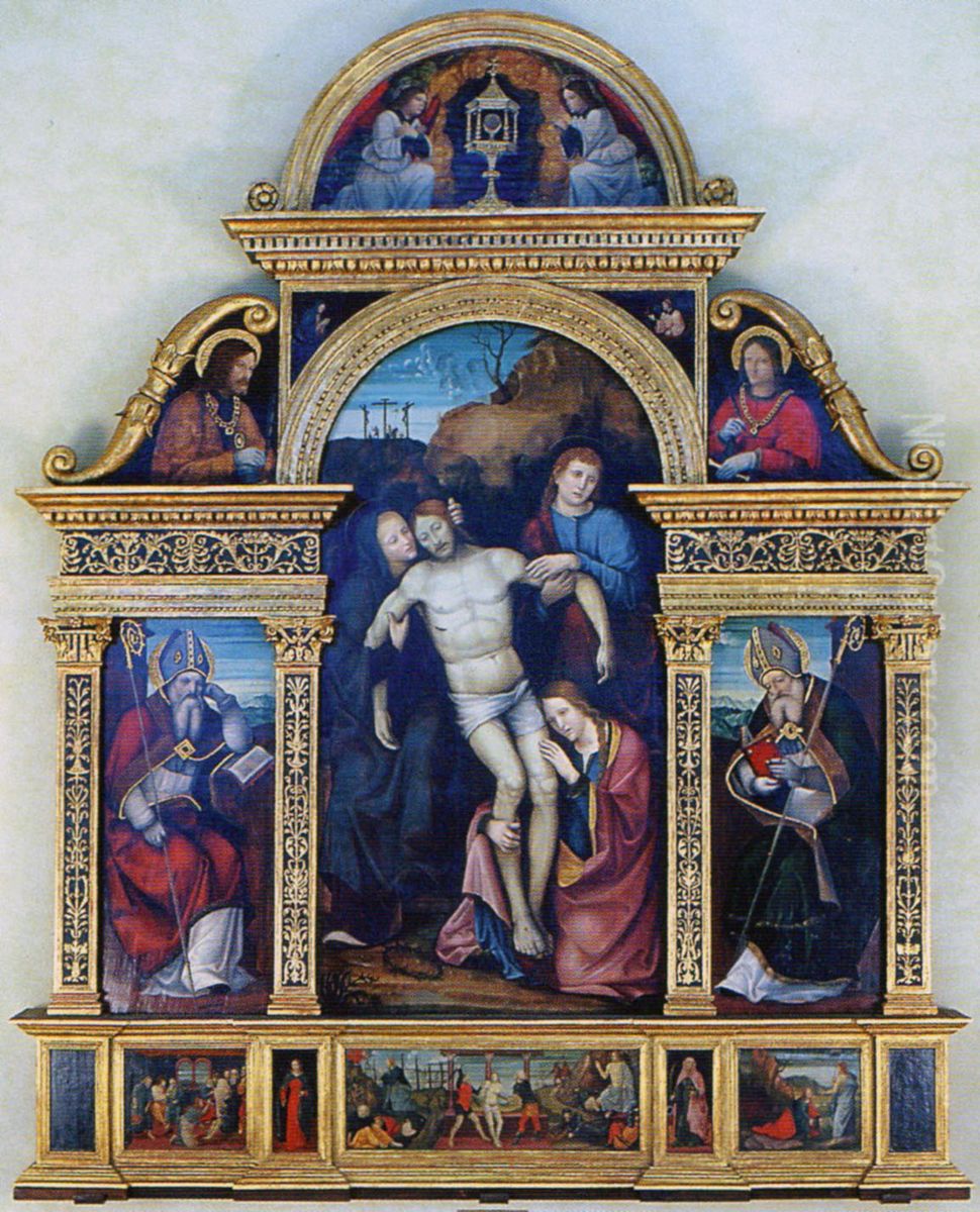 Polyptych of the Deposition of Christ Oil Painting by Paolo da Caylina il Giovane