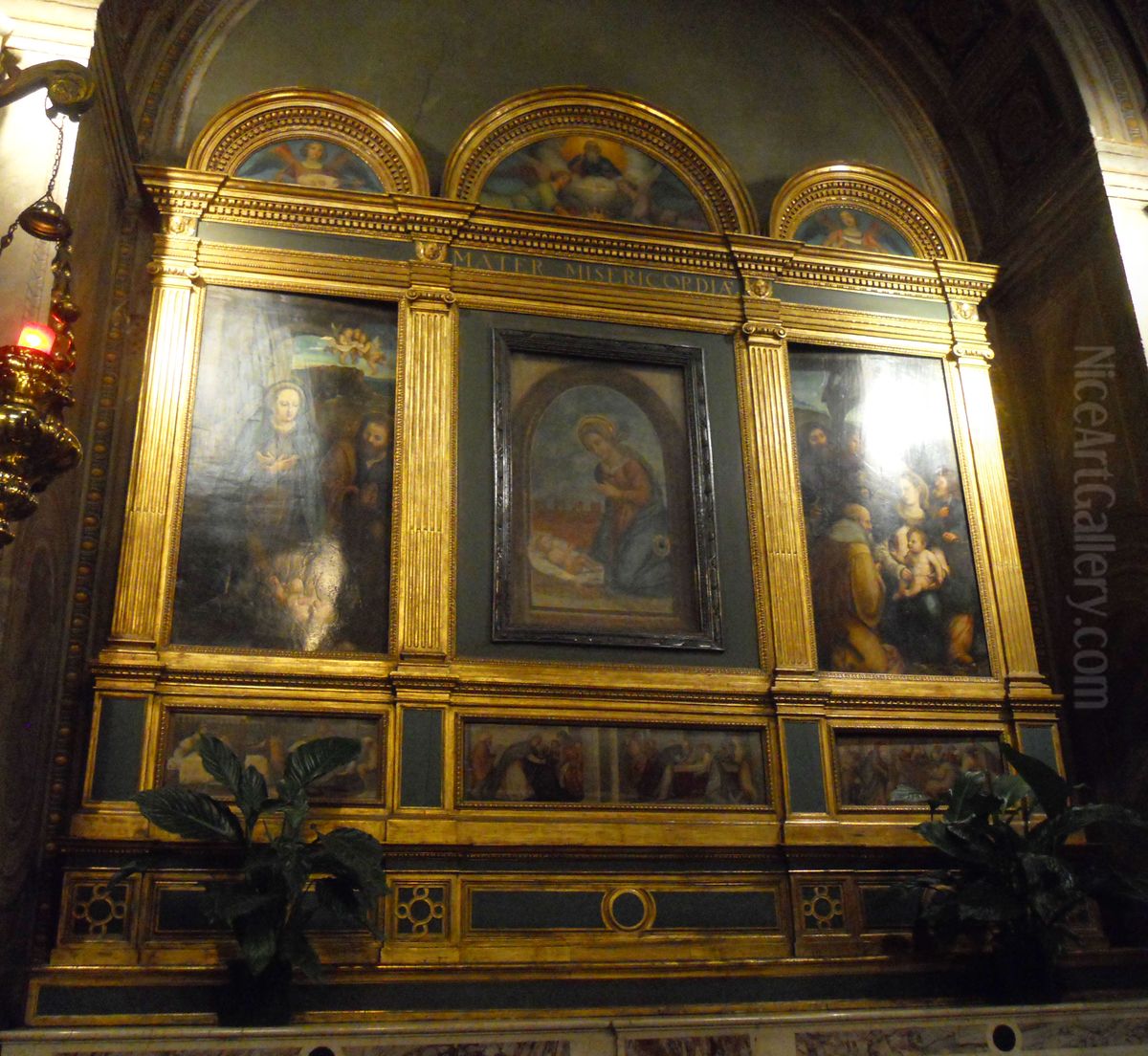 Polyptych of Madonna of Mercy Oil Painting by Gerolamo Romanino