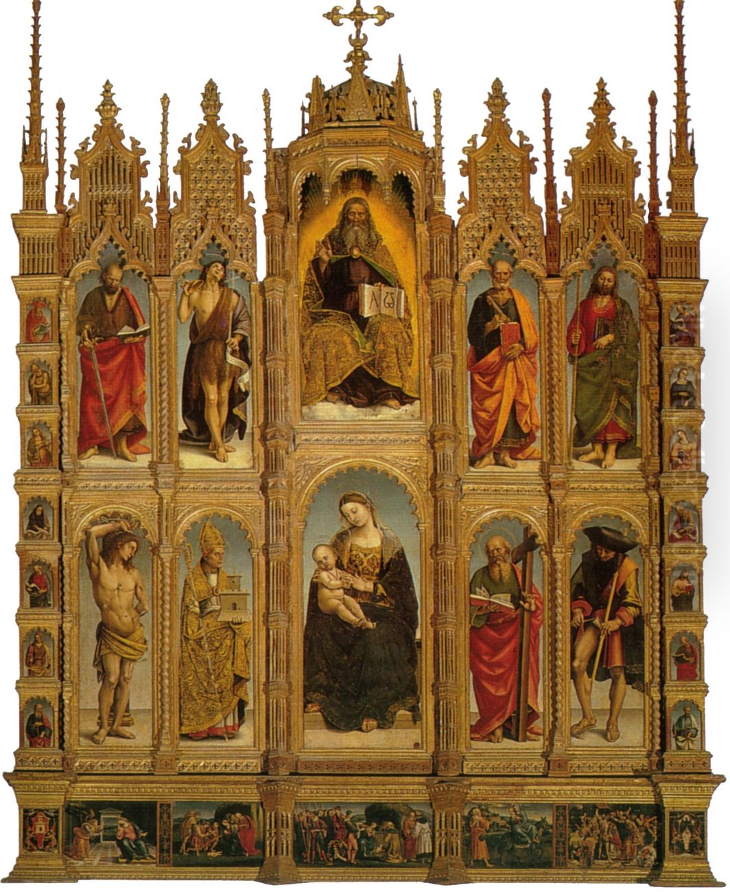 Polyptych of saints Oil Painting by Luca Signorelli