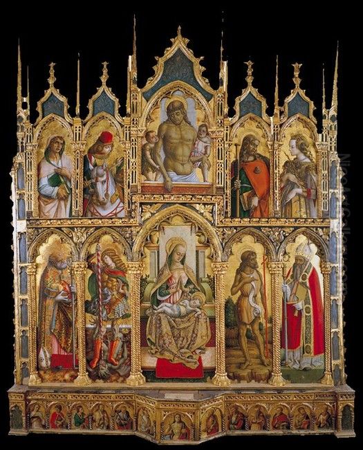 Altarpiece of Mount San Martino Oil Painting by Carlo Crivelli