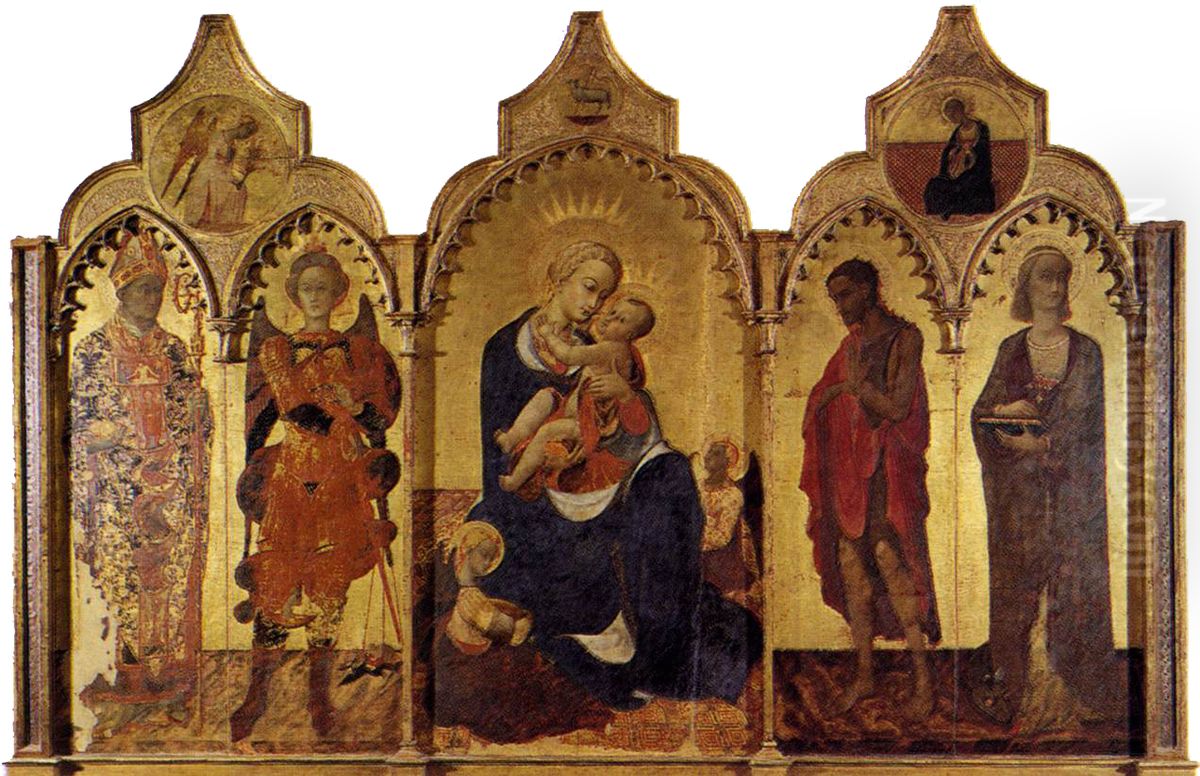 Virgin with Child and Four Saints Oil Painting by Stefano di Giovanni