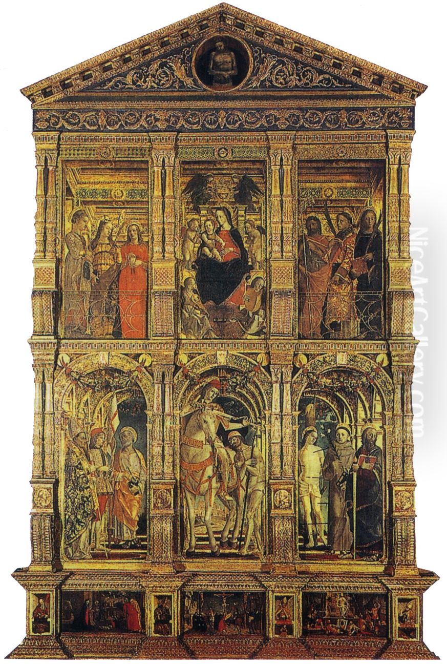 Polyptych of San Martino Oil Painting by Bernardino Butinone