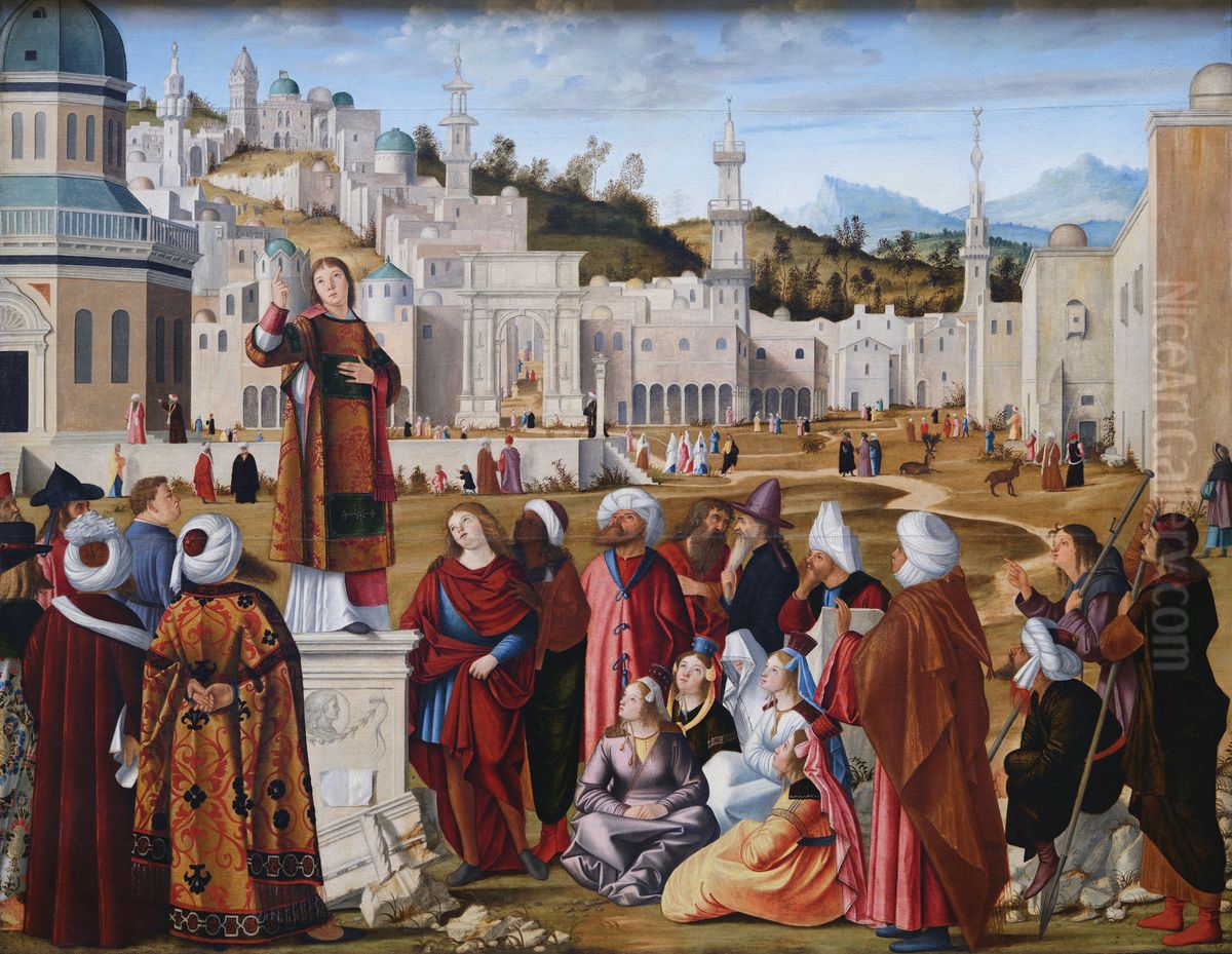 The Sermon of St. Stephen Oil Painting by Vittore Carpaccio