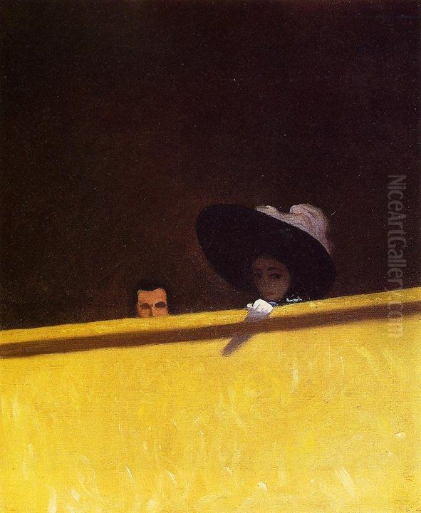 La loge de theatre, le monsieur et la dame Oil Painting by Felix Vallotton