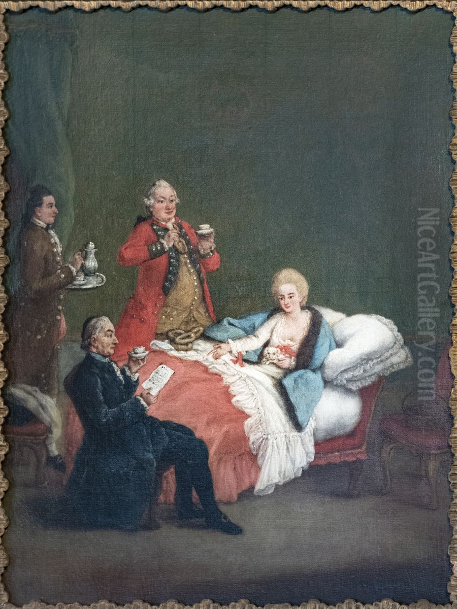 La cioccolata del mattino Oil Painting by Pietro Longhi