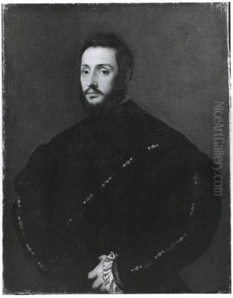 Bildnis eines bartigen jungen Mannes Oil Painting by Titian