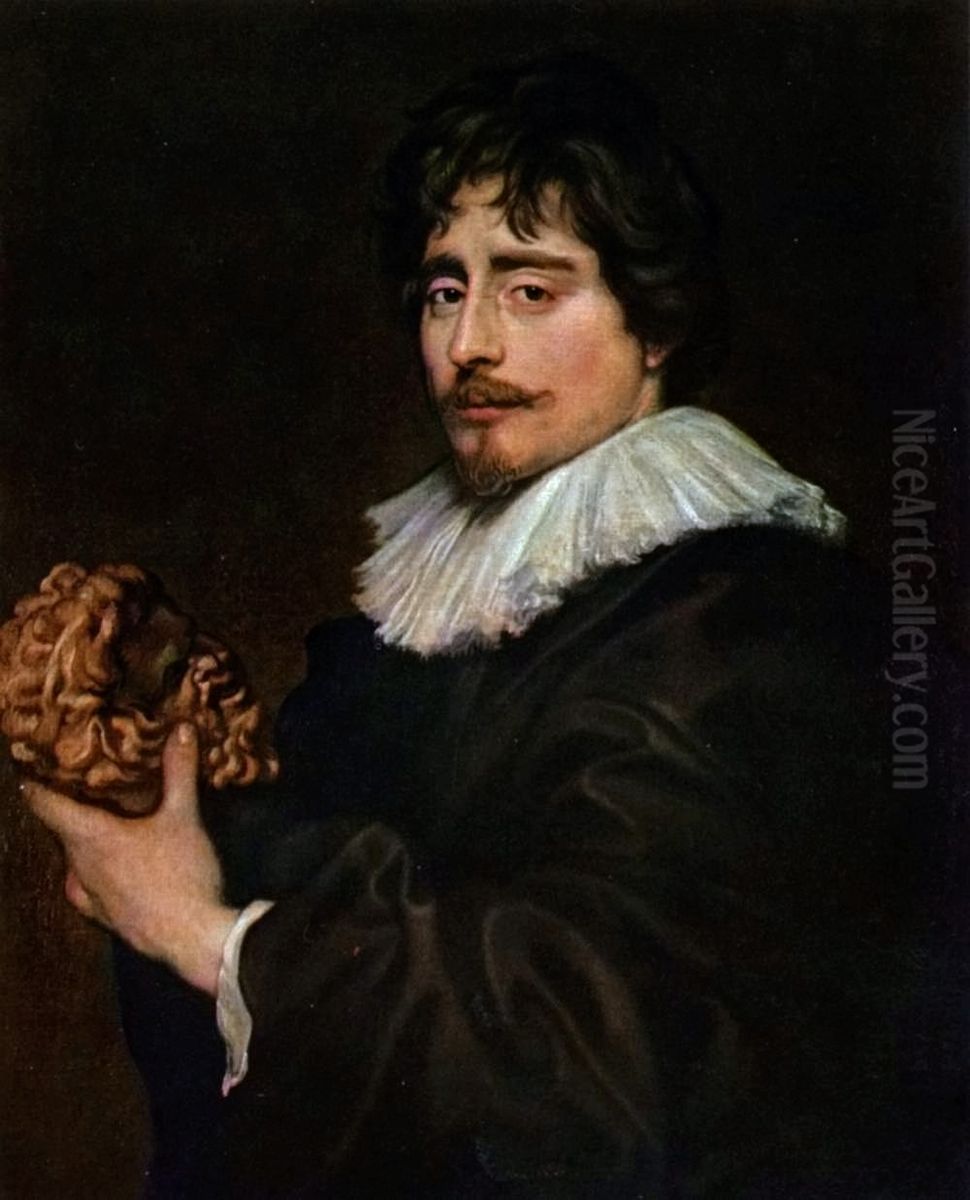 Portrat des Bildhauers Francois Duquesnoy Oil Painting by Sir Anthony Van Dyck