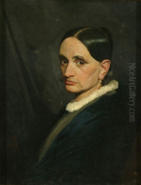 Portrait of Giacinta Galimberti Oil Painting by Mose Bianchi