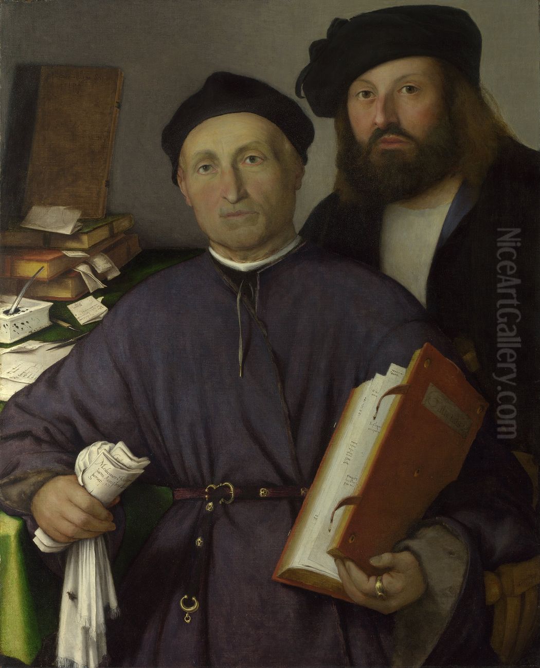 The Physician Giovanni Agostino della Torre and his Son, Niccolo Oil Painting by Lorenzo Lotto