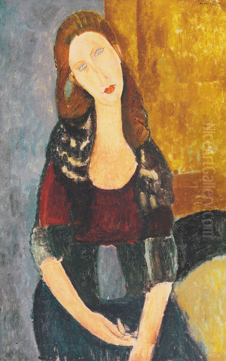 Jeanne Hebuterne, sitzend Oil Painting by Amedeo Modigliani