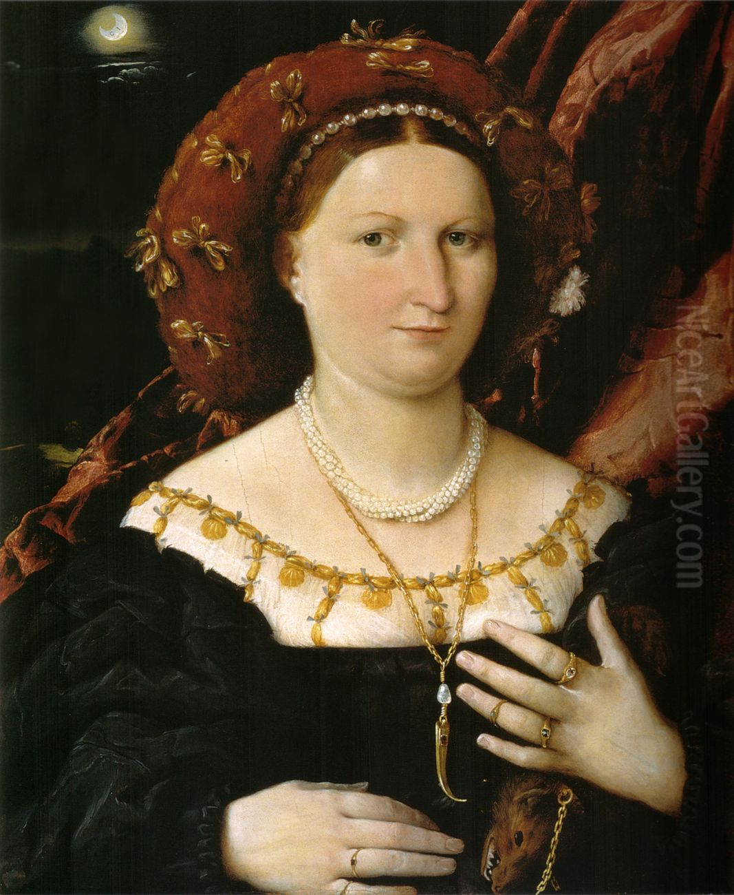 Portrait of Lucina Brembati Oil Painting by Lorenzo Lotto