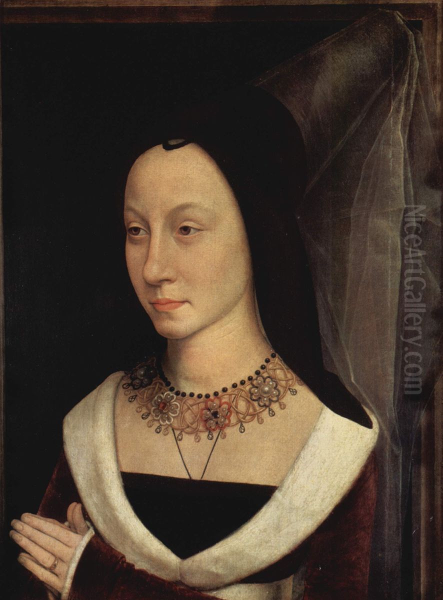 Portrait of Maria Madddalena Baroncelli (ca. 1465 -?), wife of Tommaso Portinari Oil Painting by (manner of) Memling, Hans