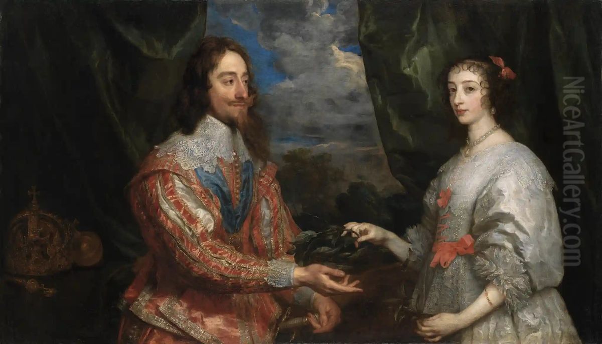 Portrait of Charles I and Queen Henrietta Maria Oil Painting by Sir Anthony Van Dyck