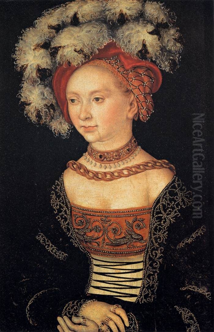 Female Portrait Oil Painting by Lucas Cranach the Elderand workshop