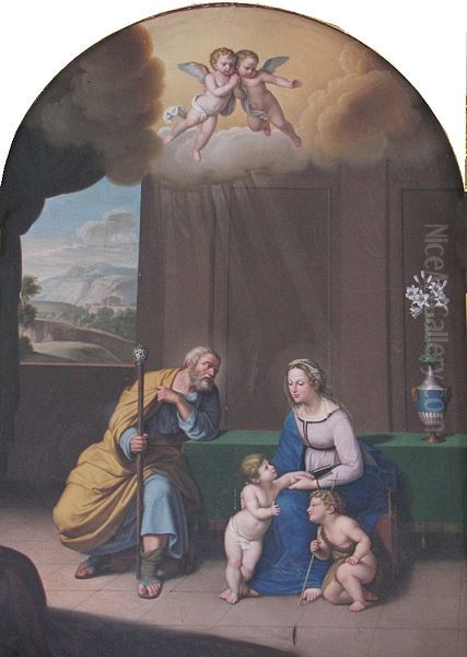 Sacra Famiglia Oil Painting by Giuseppe Rapisardi