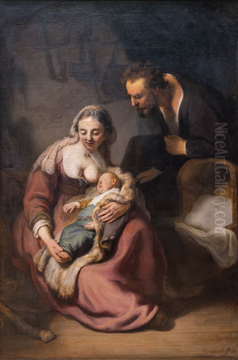 The Holy Family Oil Painting by Rembrandt