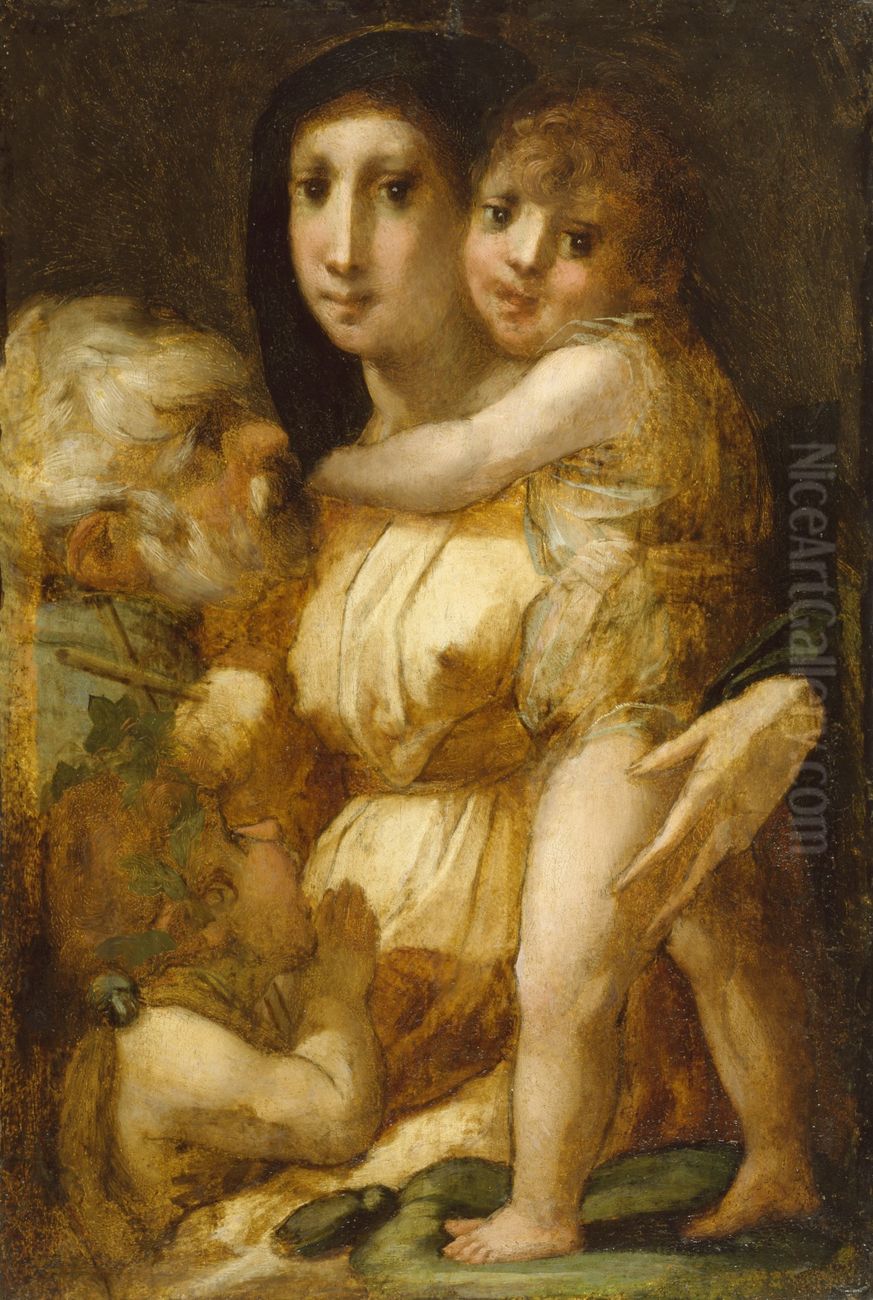 The Holy Family with the Infant Saint John the Baptist Oil Painting by Rosso Fiorentino