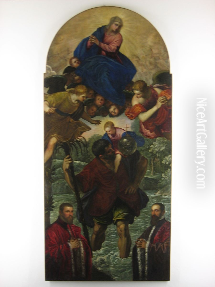 Saint Christopher Oil Painting by Jacopo Tintoretto