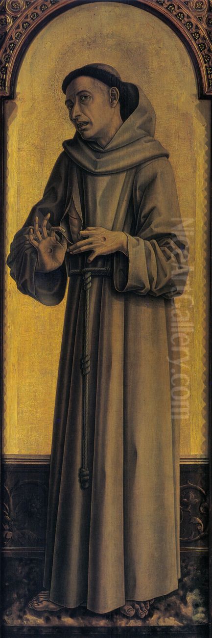 De heilige Franciscus van Assisi Oil Painting by Carlo Crivelli