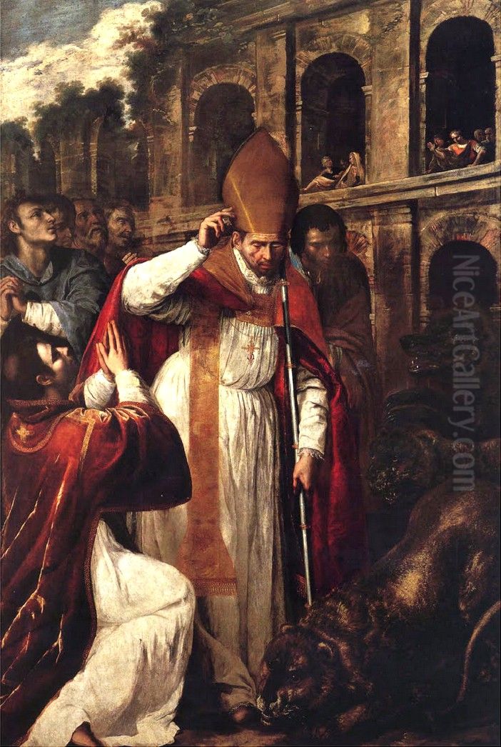 The Martyrdom of Saint Januarius in the Amphitheatre at Pozzuoli Oil Painting by Artemisia Gentileschi