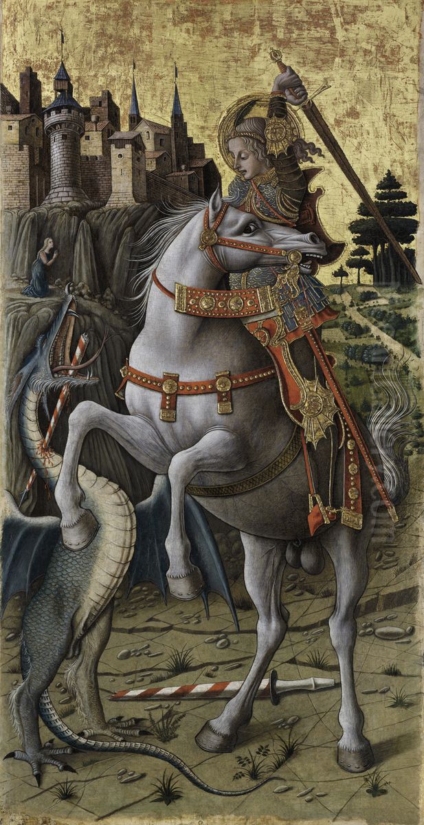 Saint George Slaying the Dragon Oil Painting by Carlo Crivelli