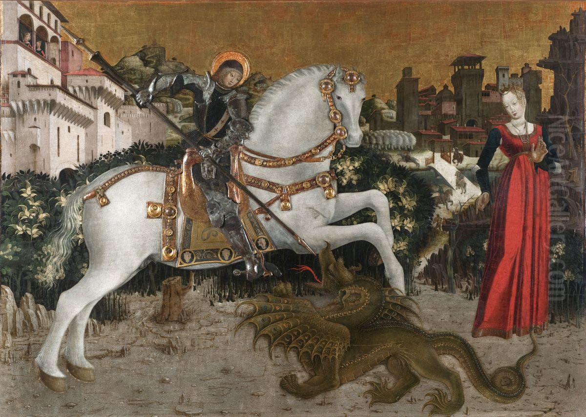 Saint George and the princess Oil Painting by Antonio Cicognara