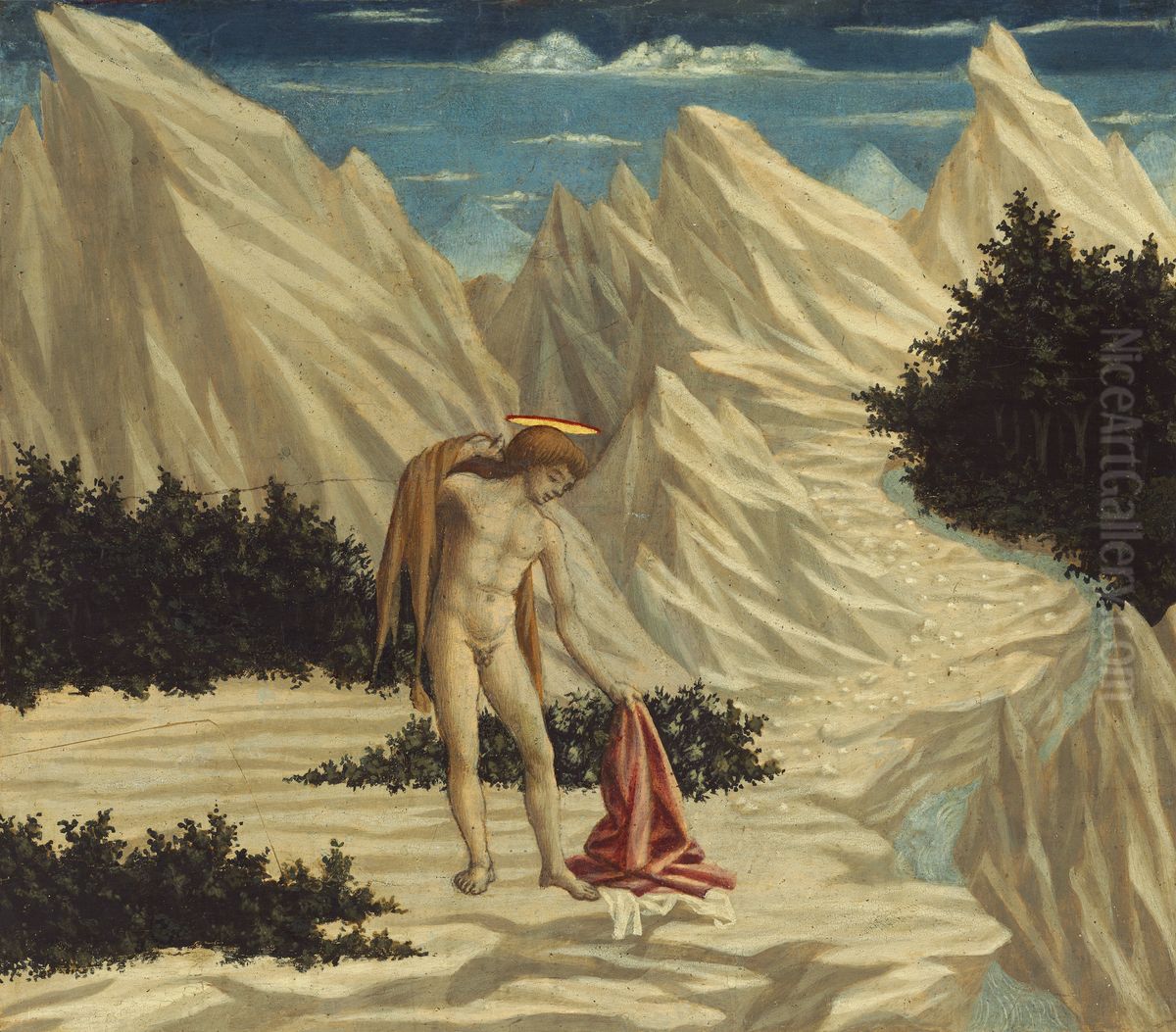 Saint John in the Desert Oil Painting by Domenico Veneziano