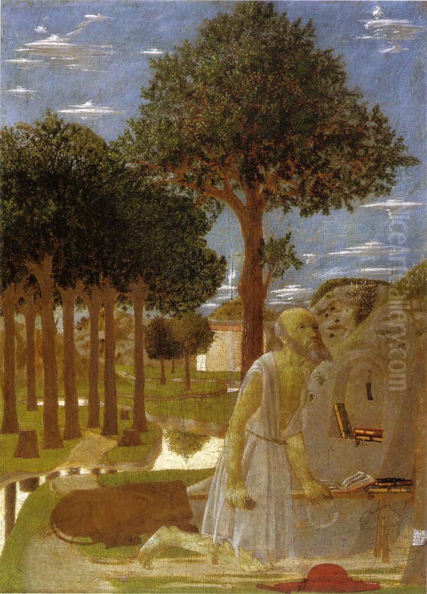 Saint Jerome penitent Oil Painting by Piero della Francesca
