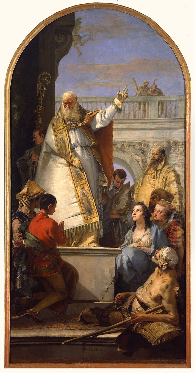 Saint Patrick, Bishop of Ireland Oil Painting by Giovanni Battista Tiepolo