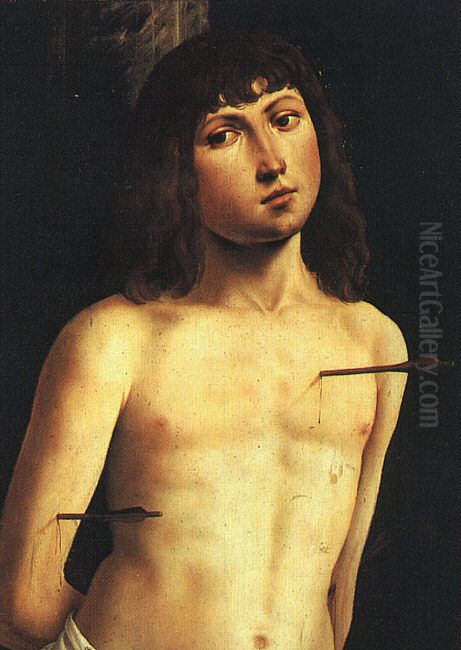 San Sebastiano. Oil Painting by Lorenzo Costa