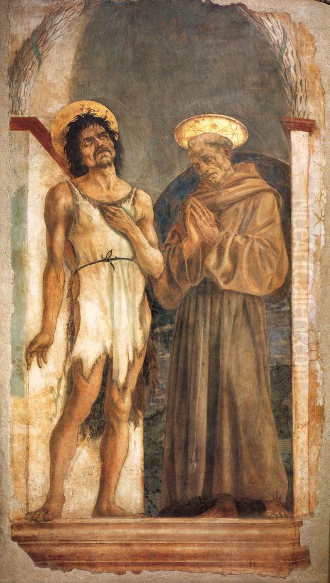 St John the Baptist and St Francis Oil Painting by Domenico Veneziano
