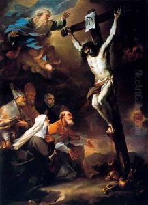Patron Saints of Naples adoring the Crucifix
