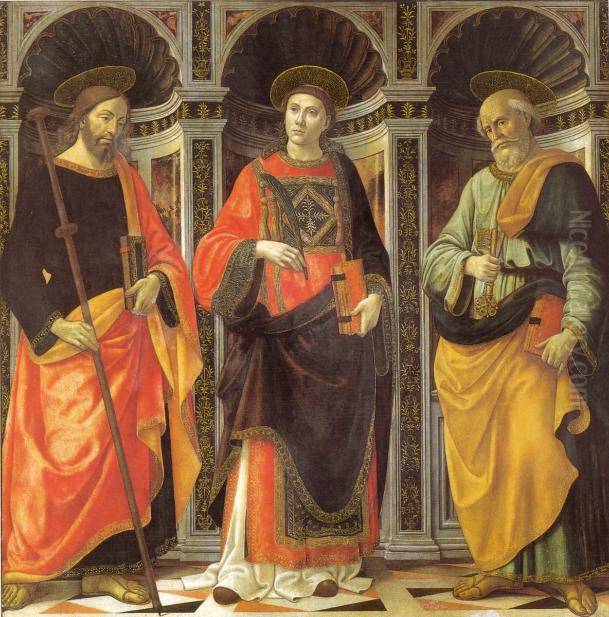Saints Stephen, James, and Peter Oil Painting by Ghirlandaio Domenico
