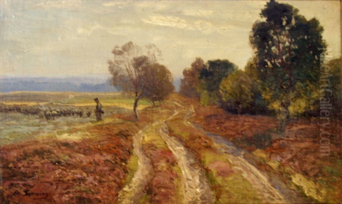 Der Heideweg Oil Painting by Friedrich Schwinge