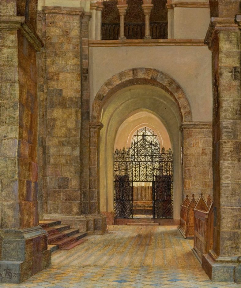 Fra Ribe domkirke. Et af kapellerne Oil Painting by Kristian Zahrtmann