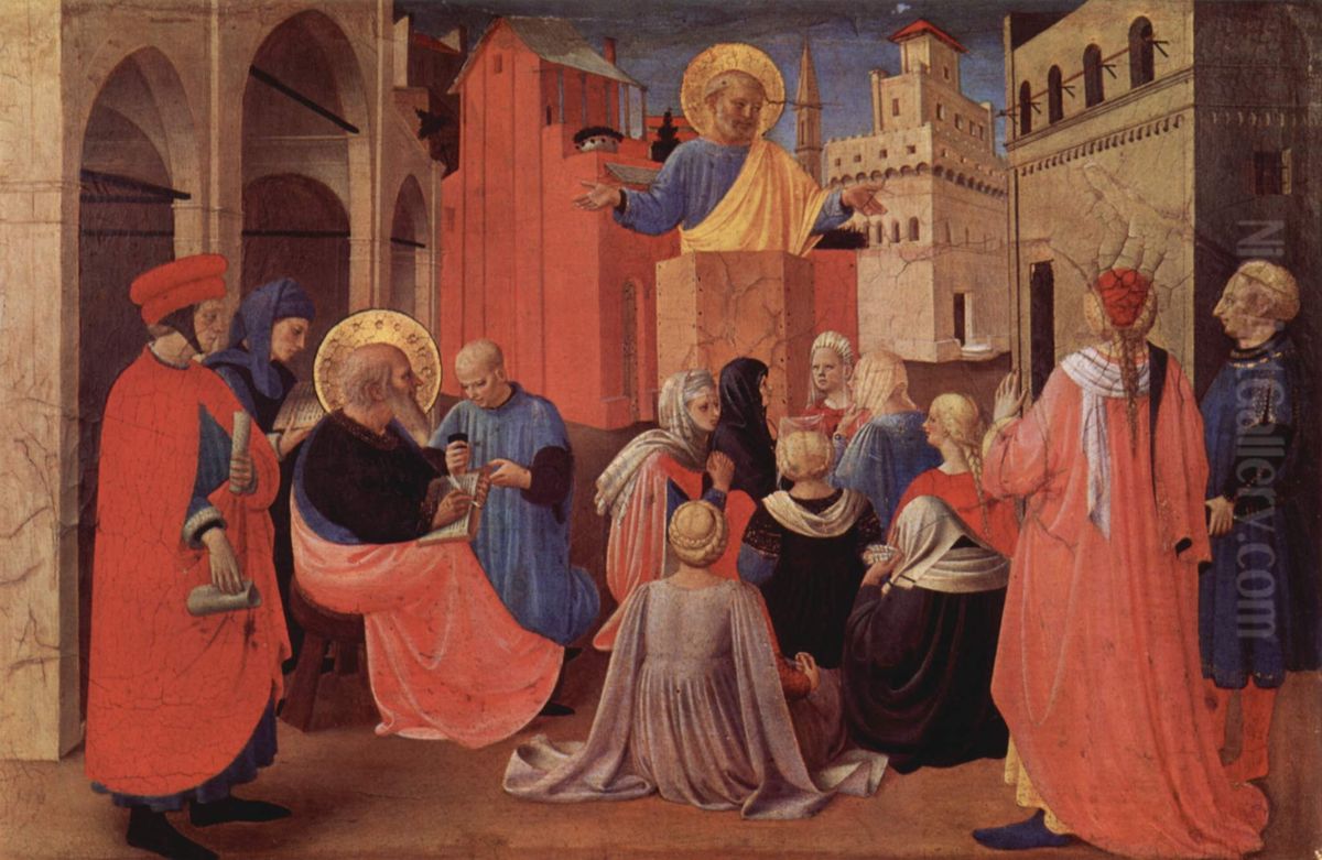 San Pietro predica alla presenza di San Marco Oil Painting by Fra Angelico