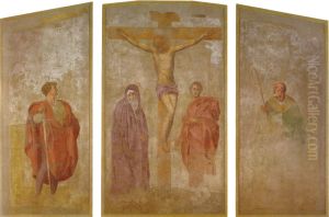 Tryptych of the crucifixion of Christ