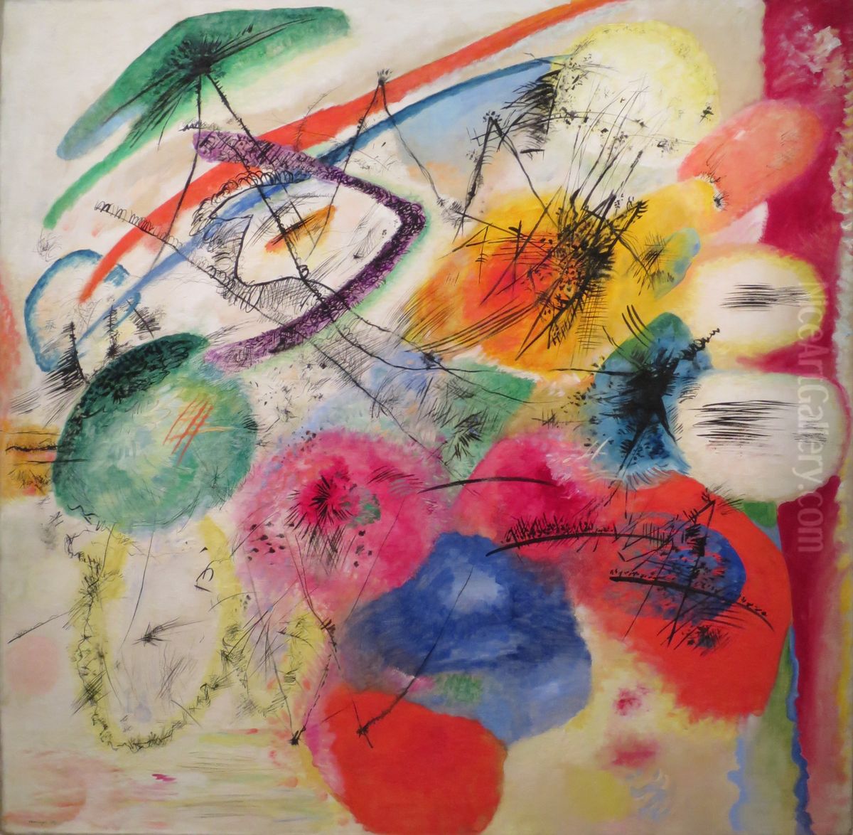 Black Lines Oil Painting by Wassily Kandinsky