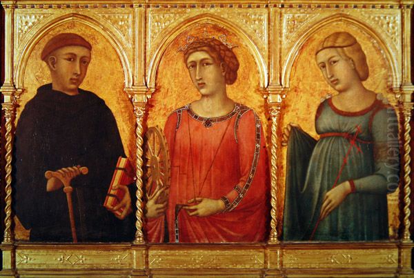 Three Saints Oil Painting by Pietro Lorenzetti