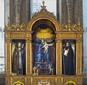 Madonna col BambinoconSan Nicola di Bari,Pietro apostolo,Benedetto da NorciaeMarco Evangelista